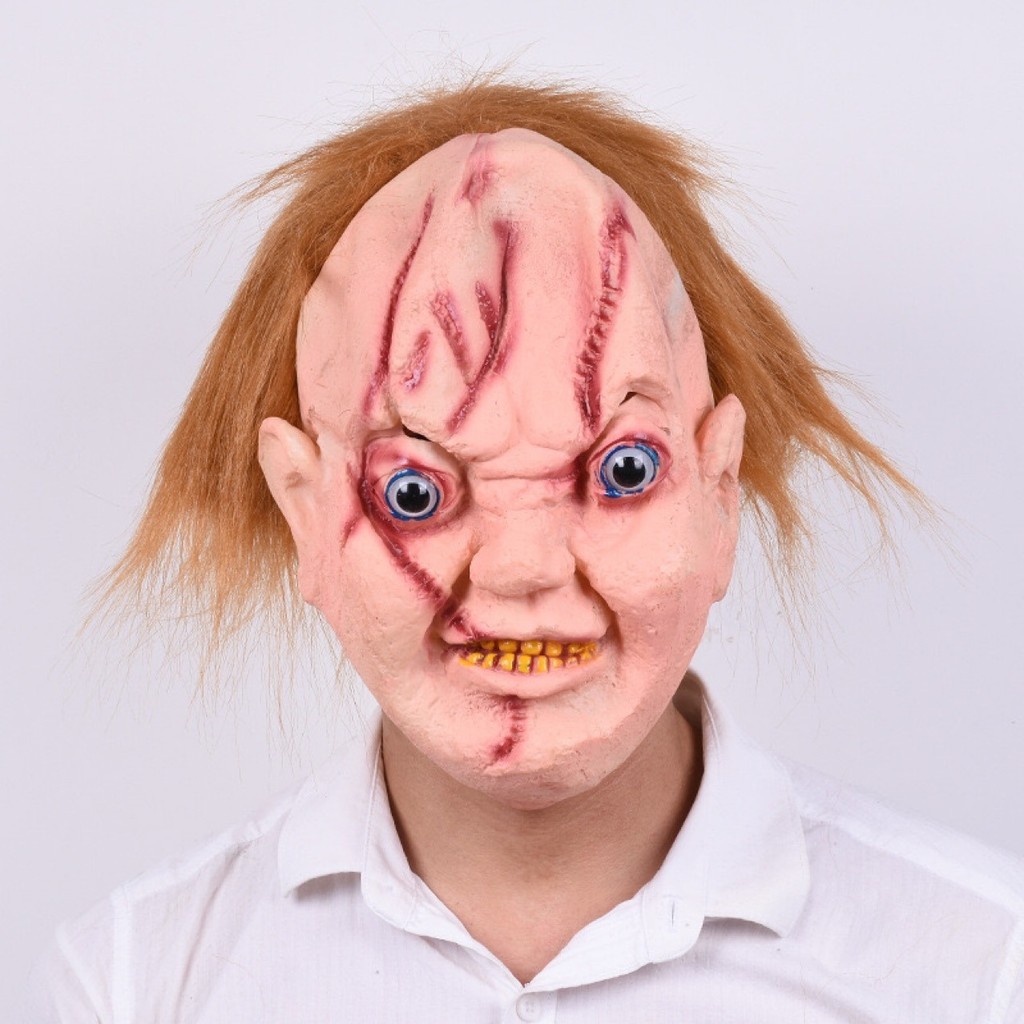 ฮาโลวีน Ghost Face Ghost Festival Full Face พร้อมสยองขวัญ Tricky น่ากลัว Thriller Ghost Face Ghost ต