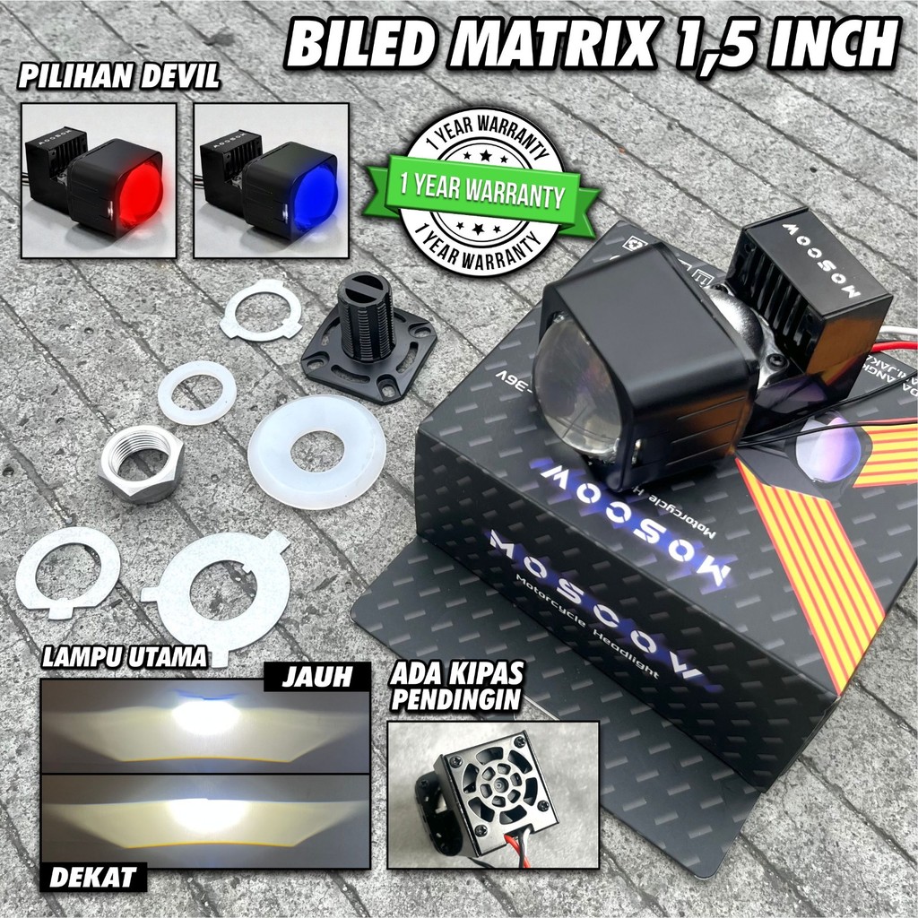 CAHAYA PROJECTOR HEADLIGHT BILED PROJECTOR รุ่น MATRIX 1.5 INCH LG4 H/L FLAT CUT SUPER BRIGHT ORIGIN