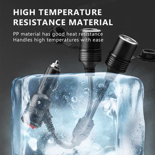 SEAMETAL ที่ชาร์จจุดบุหรี่ในรถยนต์ตัวเมีย พร้อมสายไฟ180W 12V/24V อะแดปเตอร์ไฟชาร์จรวดเร็วพร้อมสวิตช์