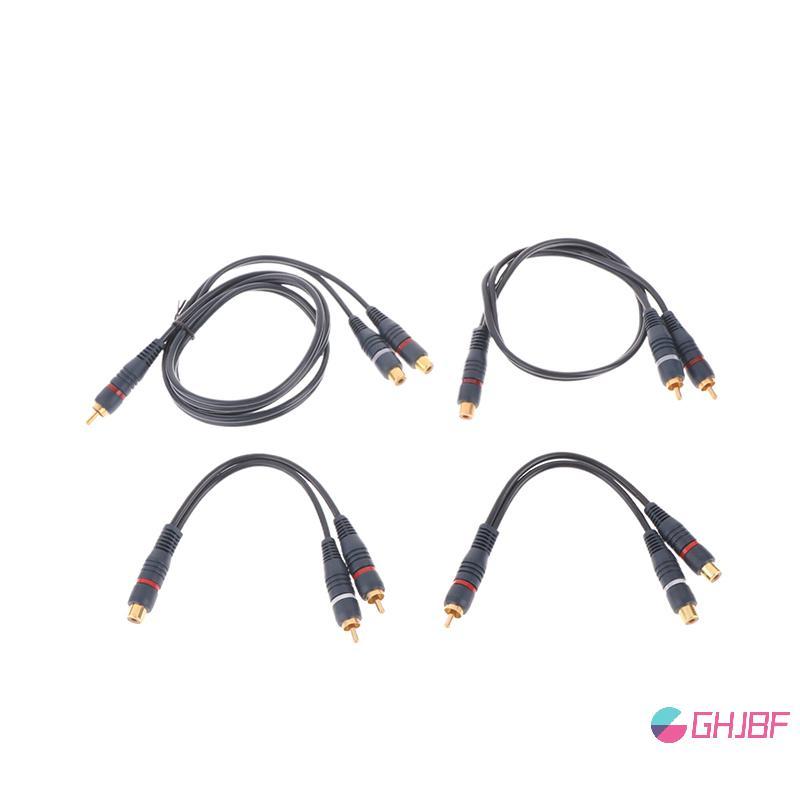 GHJBF] จําหน่ายแปลงลําโพงทองสาย Cooper Wire 2 RCA หญิงเดิม 1 RCA ชาย Splitter สาย Audio Splitter ศนเ