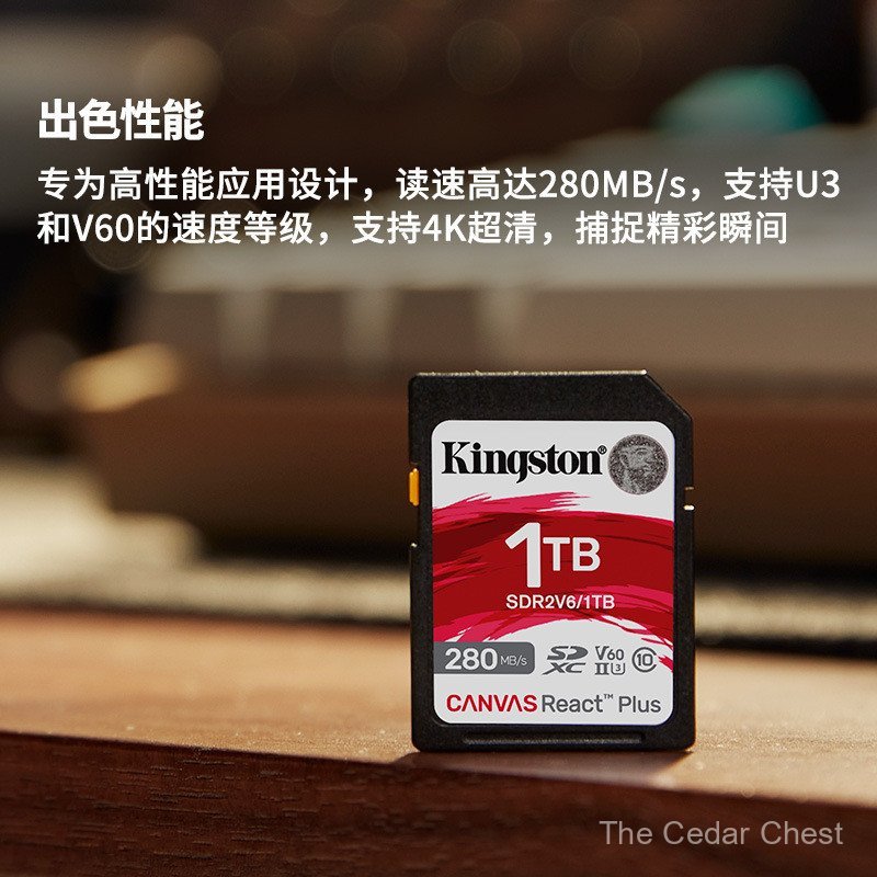 Kingston กล้อง SD การ์ด SDR2V6 128G 256 512 1TB V60 4K ความเร็วสูง USH-II อ่าน 280M