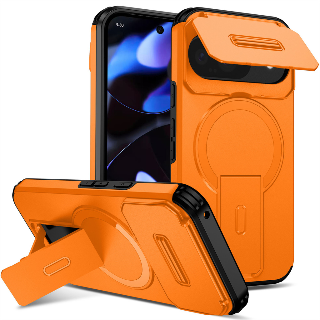 เคสโทรศัพท์สําหรับ Google Pixel 10 9 Pro XL 9A ฝาครอบป้องกันกันกระแทกทนทานชาร์จขาตั้งที่มองไม่เห็น