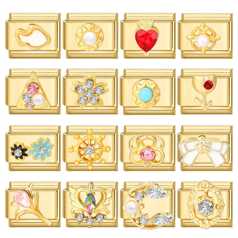 สร้อยข้อมือ charm fit 9 มม. ดอกไม้มุกอิตาเลียน สแตนเลส รูปที่ 2
