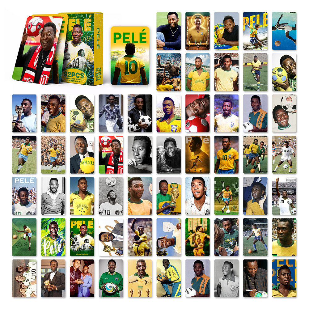 55-92pcs อเมริกันฟุตบอลบาสเกตบอล Star Cristiano Ronaldo Pele Lomo การ์ด Kyrie Irving สติกเกอร์ Neyma