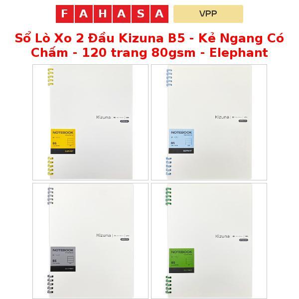 XO Kizuna B5 สมุดโน๊ตสปริงสองหัว - เส้นแนวนอน Dotted - 120 หน้า 80gsm - ช้าง