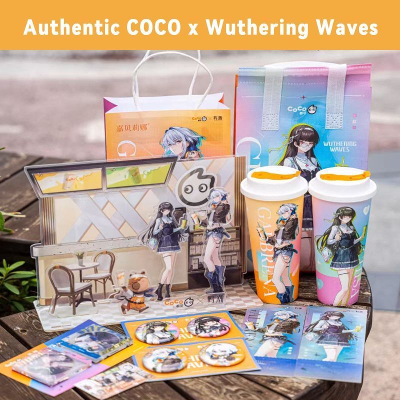ของแท้ COCO x Wuthering Waves Collaboration Merch – ป้ายโฮโลแกรม & อะคริลิค Standee Chisa & Galbrena เวอร์ชัน 2M5K