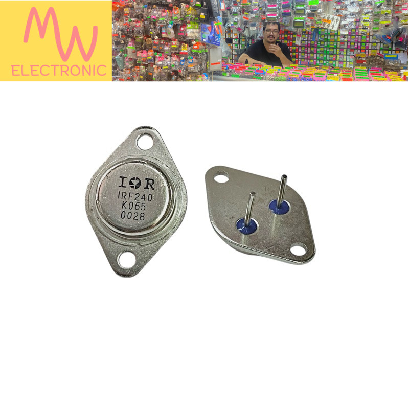 Mosfet IRF240 (ราคาต่ อ 1 ชิ้น)Power Mosfet N-Channcl 125W-200V-18A TO3P จานบิน มีพร้อมส่งในไทย