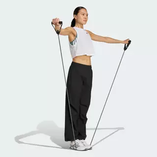 adidas Gym & Training กางเกงเทรนนิงขายาวผ้าทอ Workout Essentials ผู้หญิง สีดำ JL5081