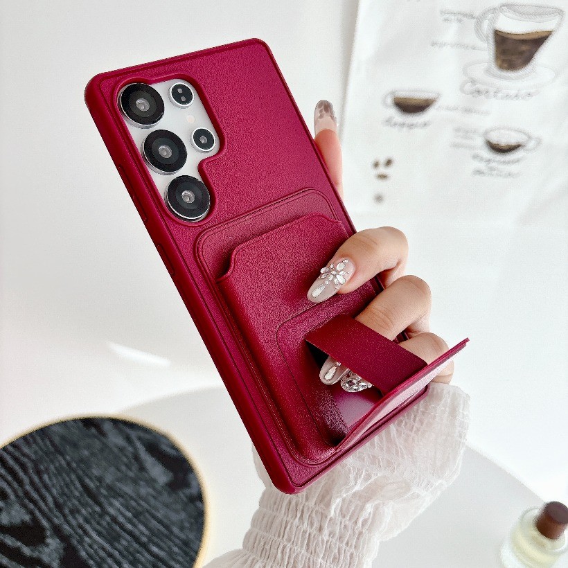 Magnetic Card Holder กระเป๋าสตางค์ซิลิโคนเคสโทรศัพท์สําหรับ Samsung S26 S25 S24 S23 Ultra A37 A57 A17 A26 ปลอก Matte กันกระแทกนุ่มปกหลัง