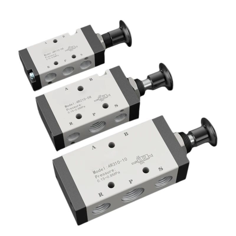 5 พอร์ต 2 ตําแหน่งสวิตช์นิวเมติกวาล์ว 4L Seires 4L110-06 4L210-08 4L310-10 พร้อม 4 มม. 6 มม. 8 มม. 1