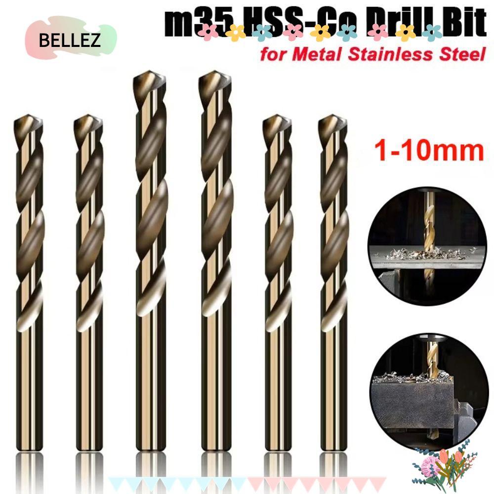 BELLEZ Twist Drill, Round Shank M35 Cobalt Drill Bit, 1mm-10mm Straight Drill Chuck Wood