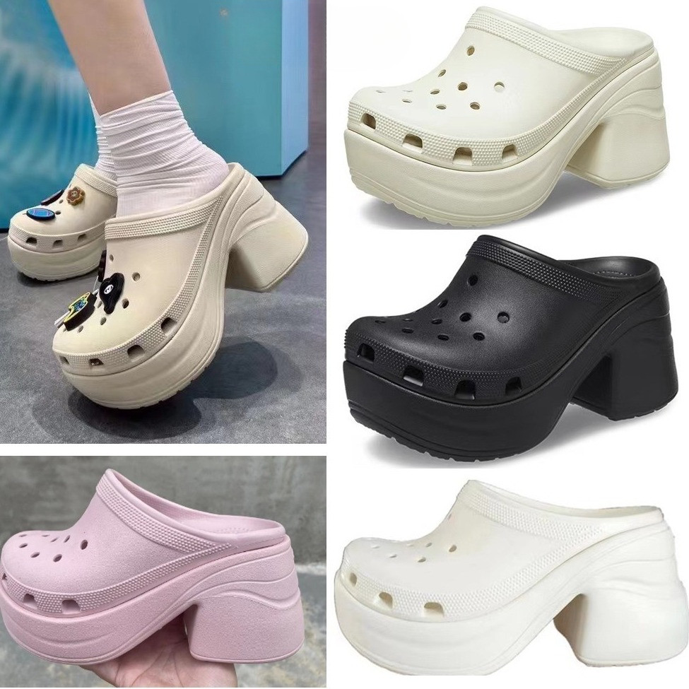 รองเท้าแตะผู้หญิง Cro Siren Clog รองเท้าแตะส้นเตารีดผู้หญิง สูง 10 ซม.