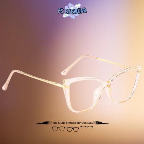 [ FFS Glasses ] แว่นตาผู้หญิง SEMI CATEYE FRAME D8206 BLUECROMIC ANTIRADIATION LENS / CATEYE GLASSES