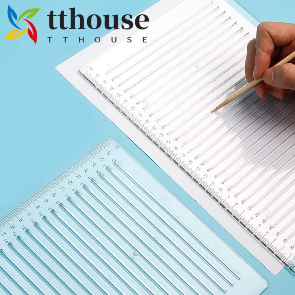TTHOUSE Straight Line Stencil Ruler Reports Transparent Neat Handwriting Free เครื่องเขียน Examinati