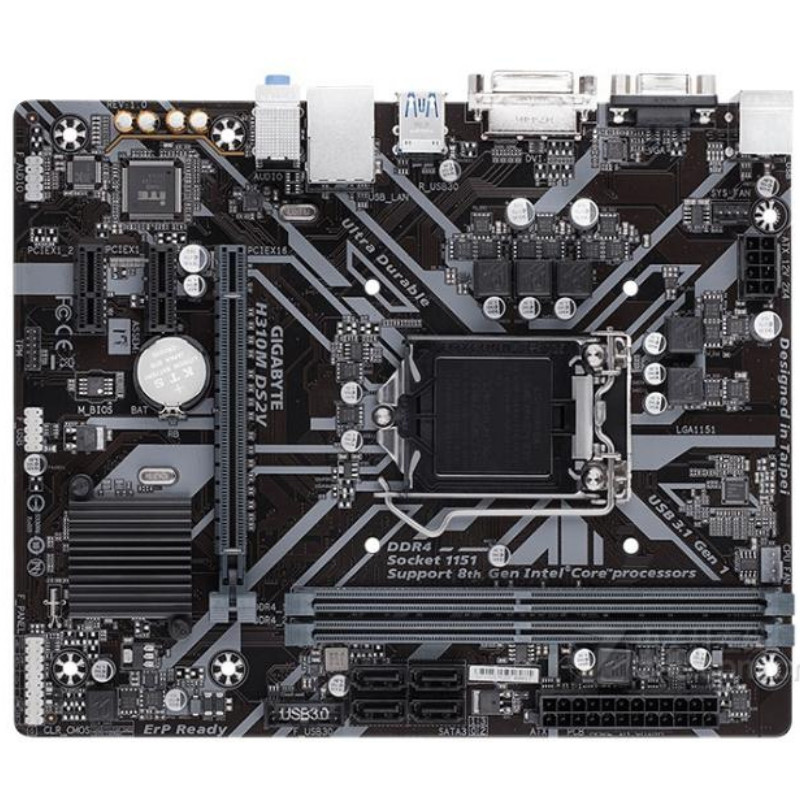 ใหม่ร้อน 1151-เข็ม Gigabyte/Gigabyte H310M DS2V เมนบอร์ด H310 VGA DVI DDR4
