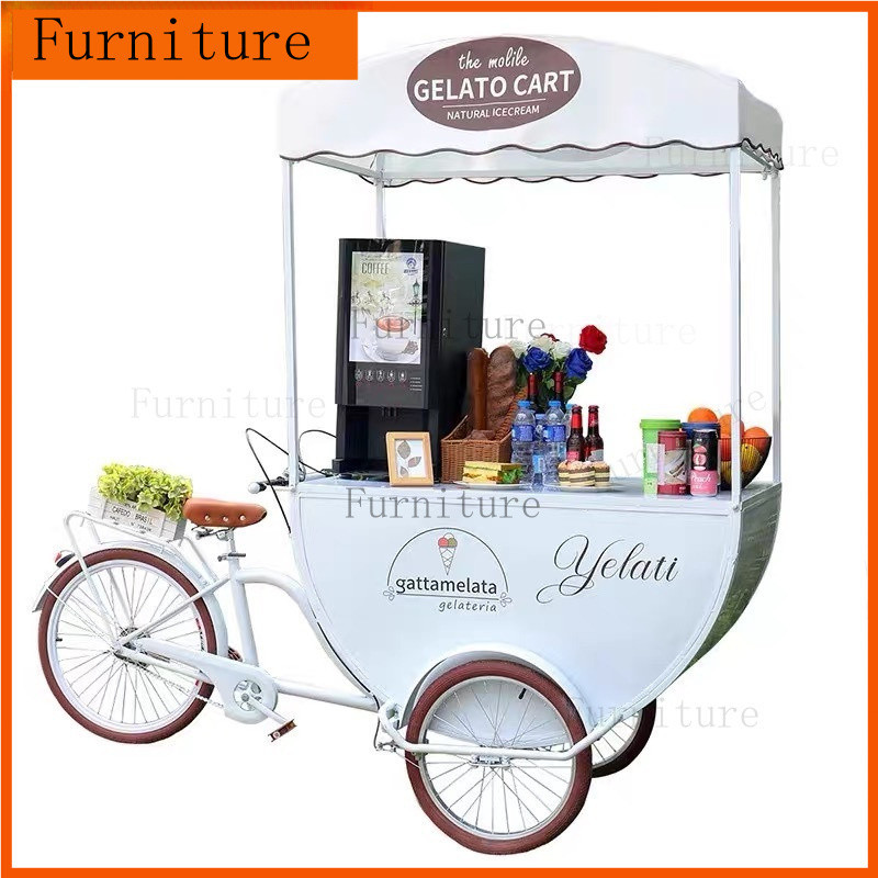 แผงขายของกลางแจ้ง อินเทอร์เน็ตชื่อเสียงตลาดกลางคืนความคิดสร้างสรรค์จักรยานมือถือ ร้านอาหารว่างมัลติฟังก์ชั่น ร้านอาหารรว