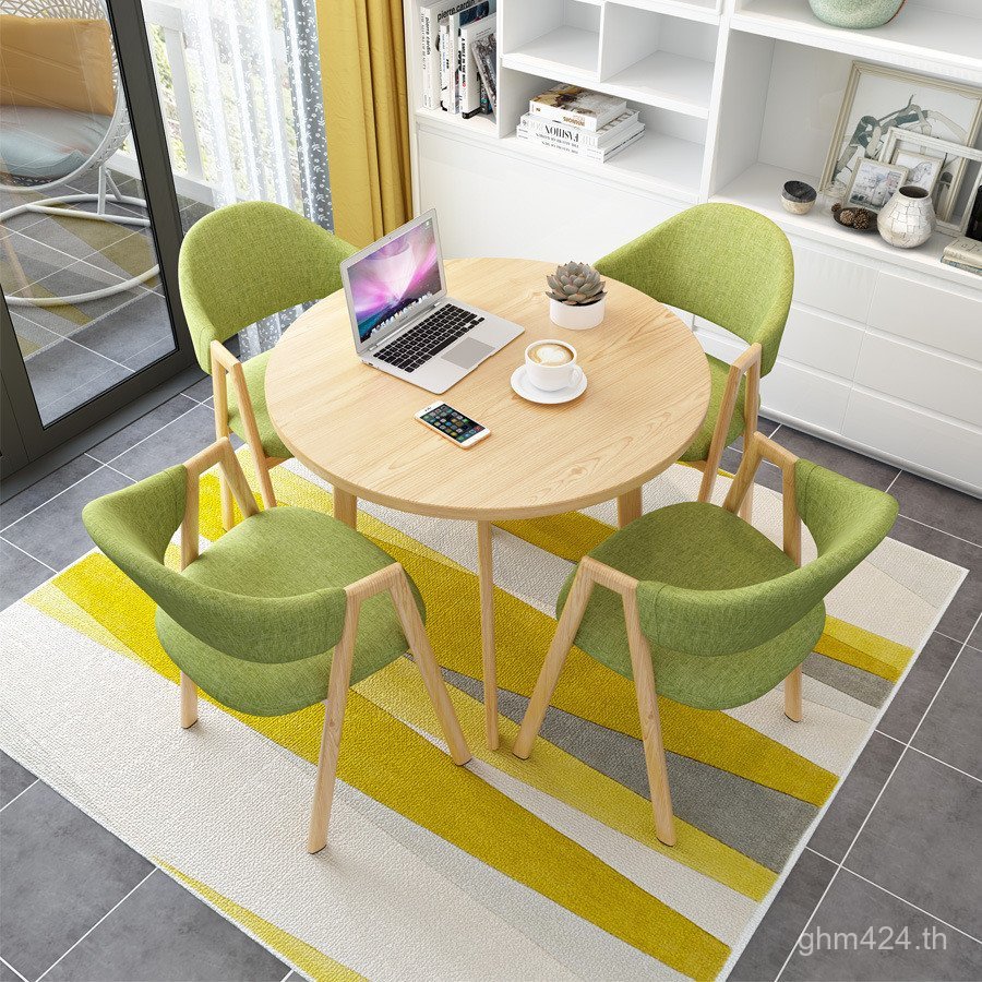 สํานักงานสันทนาการร้านกาแฟโต๊ะกลมการประชุมแขกส่งเสริมโต๊ะเก้าอี้รวมกันข้อเสนอแนะแผนกต้อนรับที่เรียบง