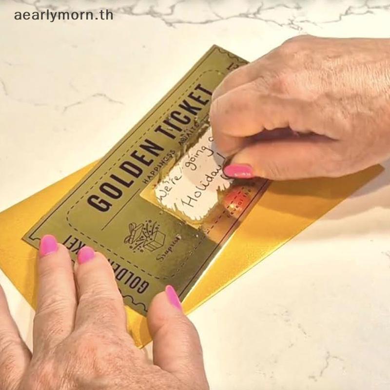 AA 1 ชุด Deluxe Golden Ticket Surprise Scratch Off Card Christmas Surprise เปิดเผยการ์ด Scratch Off 