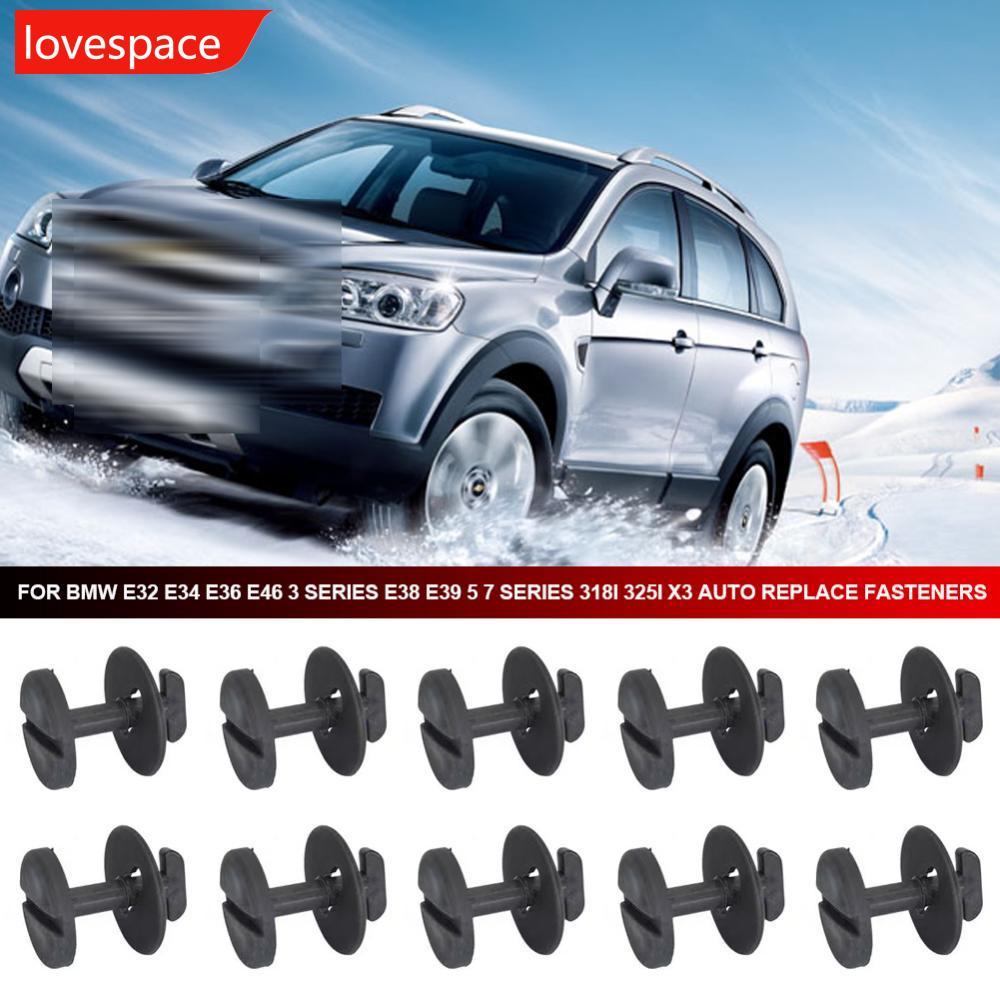 LOVESPACE 10 ชิ้นพรมปูพื้นรถคลิป Twist ล็อคเครื่องซักผ้าสําหรับ BMW E32 E34 E36 E46 3 Series E38 E39