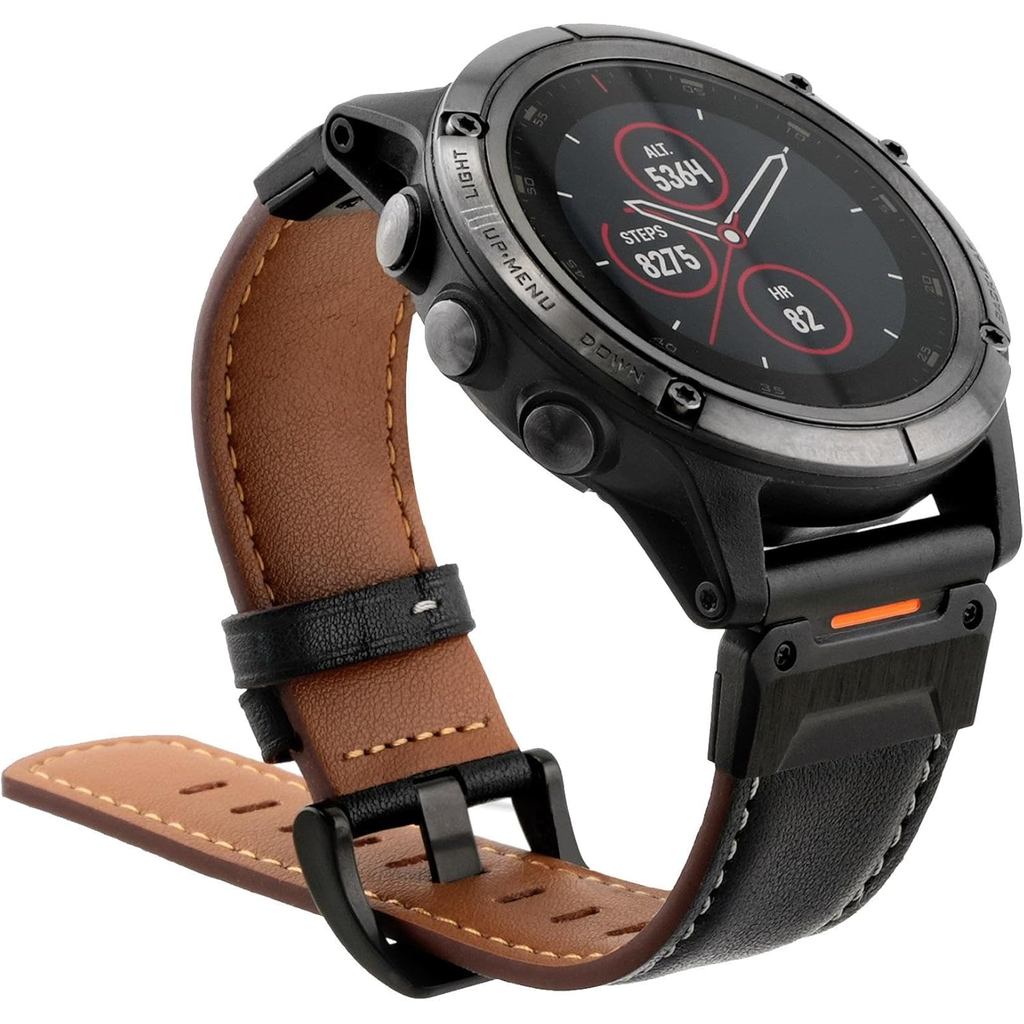 Abanen สายนาฬิกาหนังแท้สําหรับ Garmin Fenix 8 47 มม./epix Pro 47 มม./ Instinct 3 45 มม., QuickFit Re