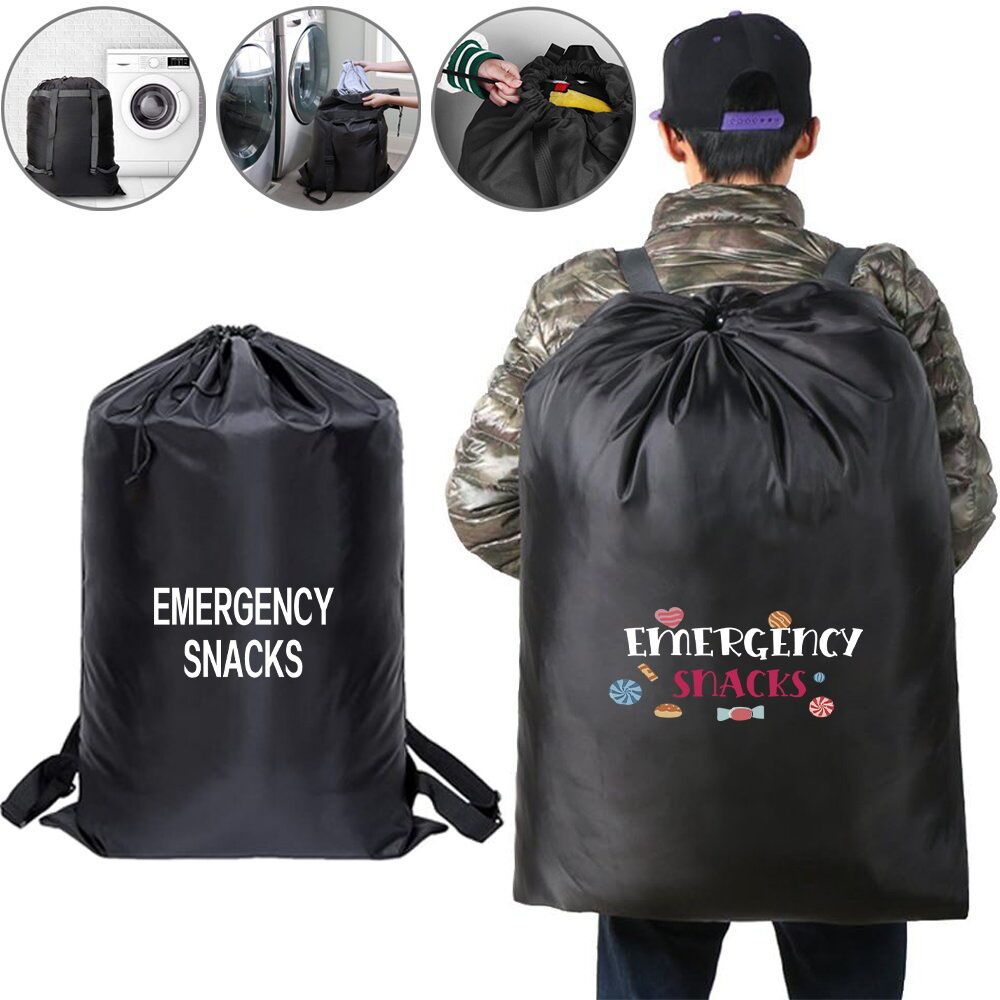 Drawstring laundry bag Travel laundry bag Ideal for dorm, gym, laundry room Fashion Snack Print