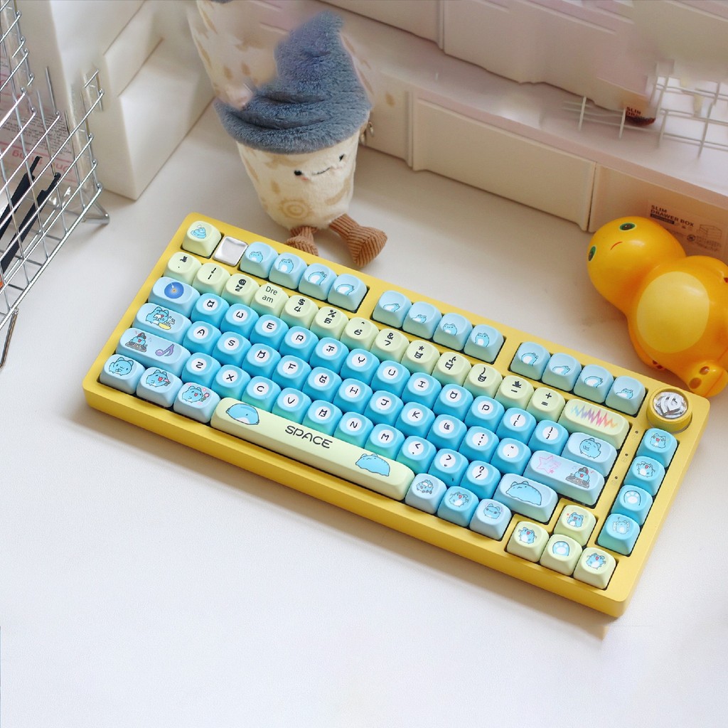 Hi Front Edge Cat Cat Bugcat Capoo Bugcat Capoo Keycap PBT น่ารักรอบ Ball Cap เหมาะสําหรับคีย์บอร์ดแ