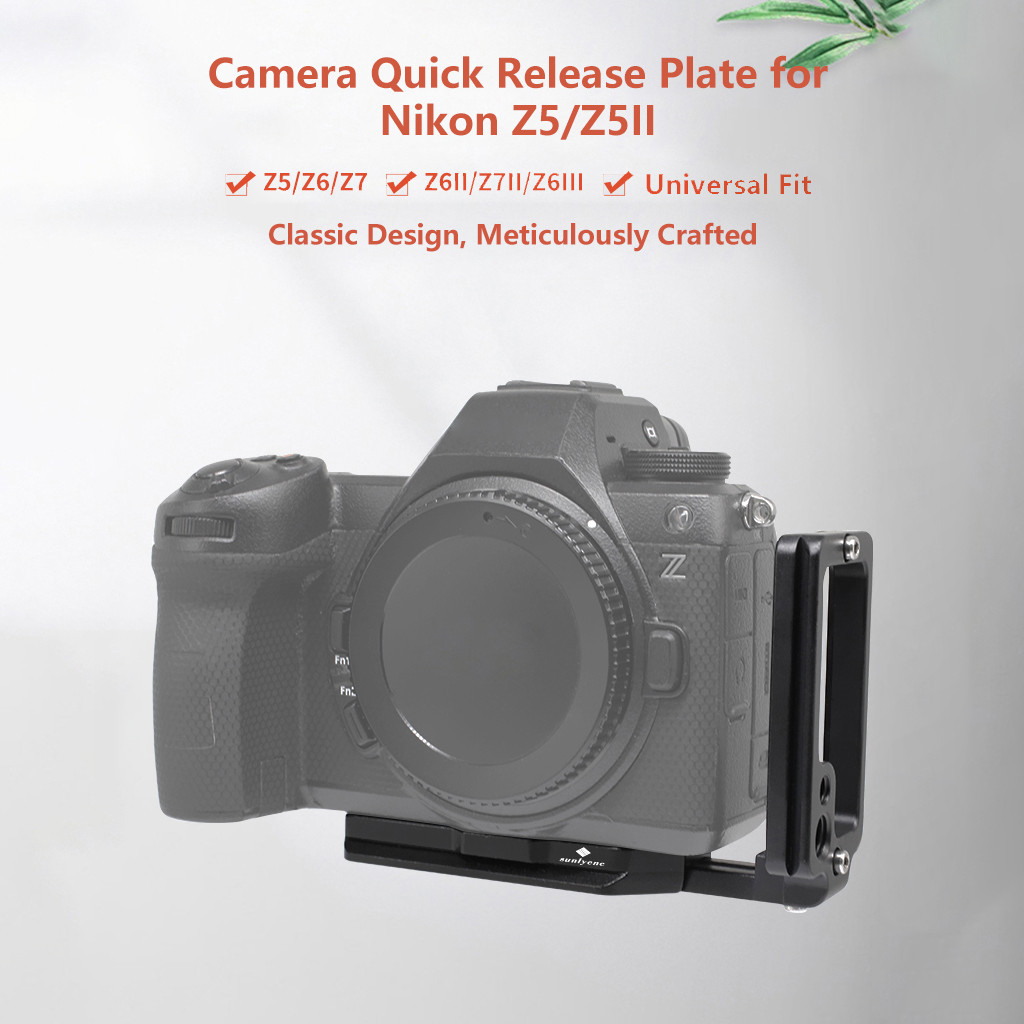 อลูมิเนียมสําหรับ NIKON Z5/Z6/Z7/Z6II/Z7II/Z6III พร้อม Cold Shoe Mount 1/4 และ 3/8 นิ้วสกรูหลุม Full