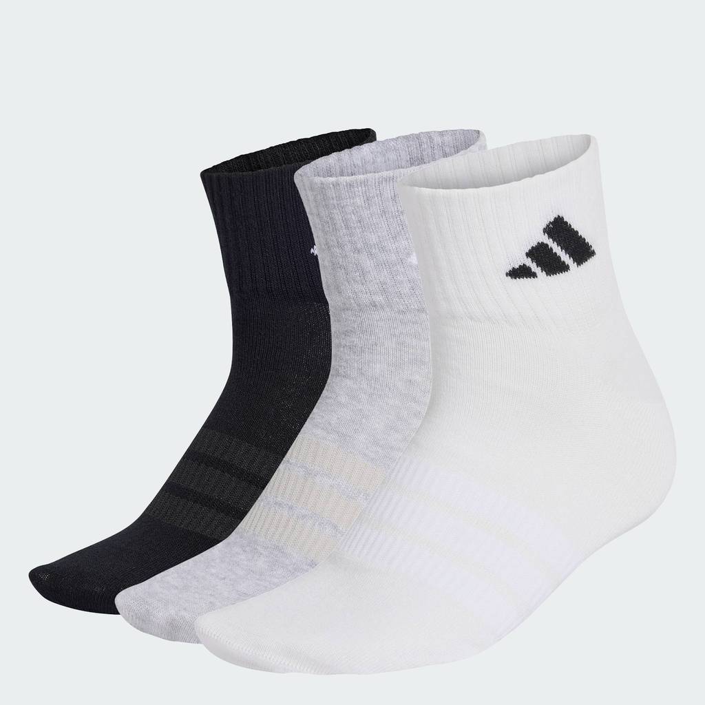 adidas Lifestyle THIN&LIGHT SPORTSWEAR ANKLE SOCKS 3 PAIR PACK Unisex Grey KC9614
