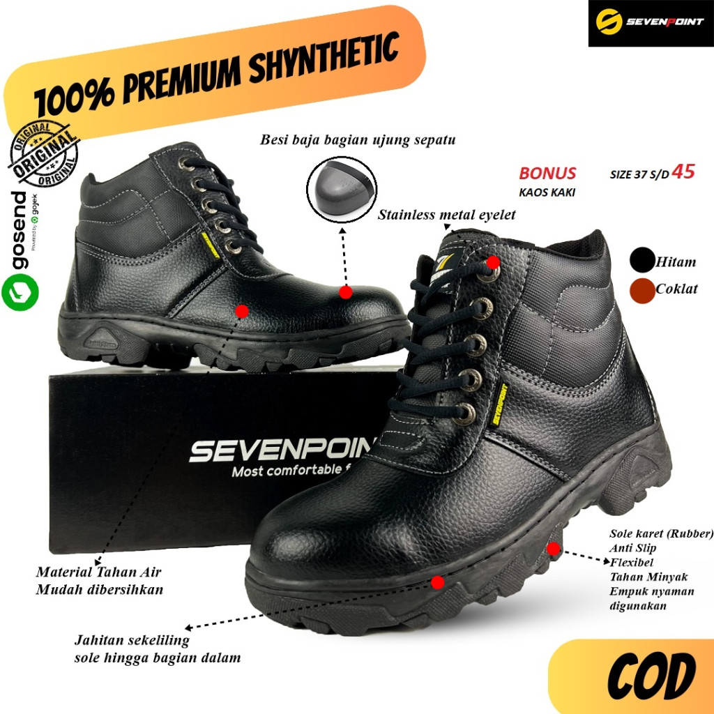 Original SevenPoint Sefi Sefti ผู้ชายและผู้หญิง Steel Toe ความปลอดภัยรองเท้า Casual Field Work Proje