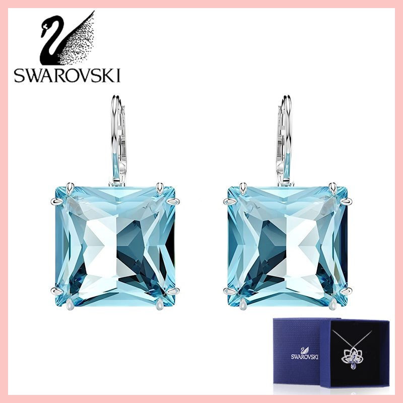 Millenia Millenia Blue Drop ต่างหู Square Cut กล่อง