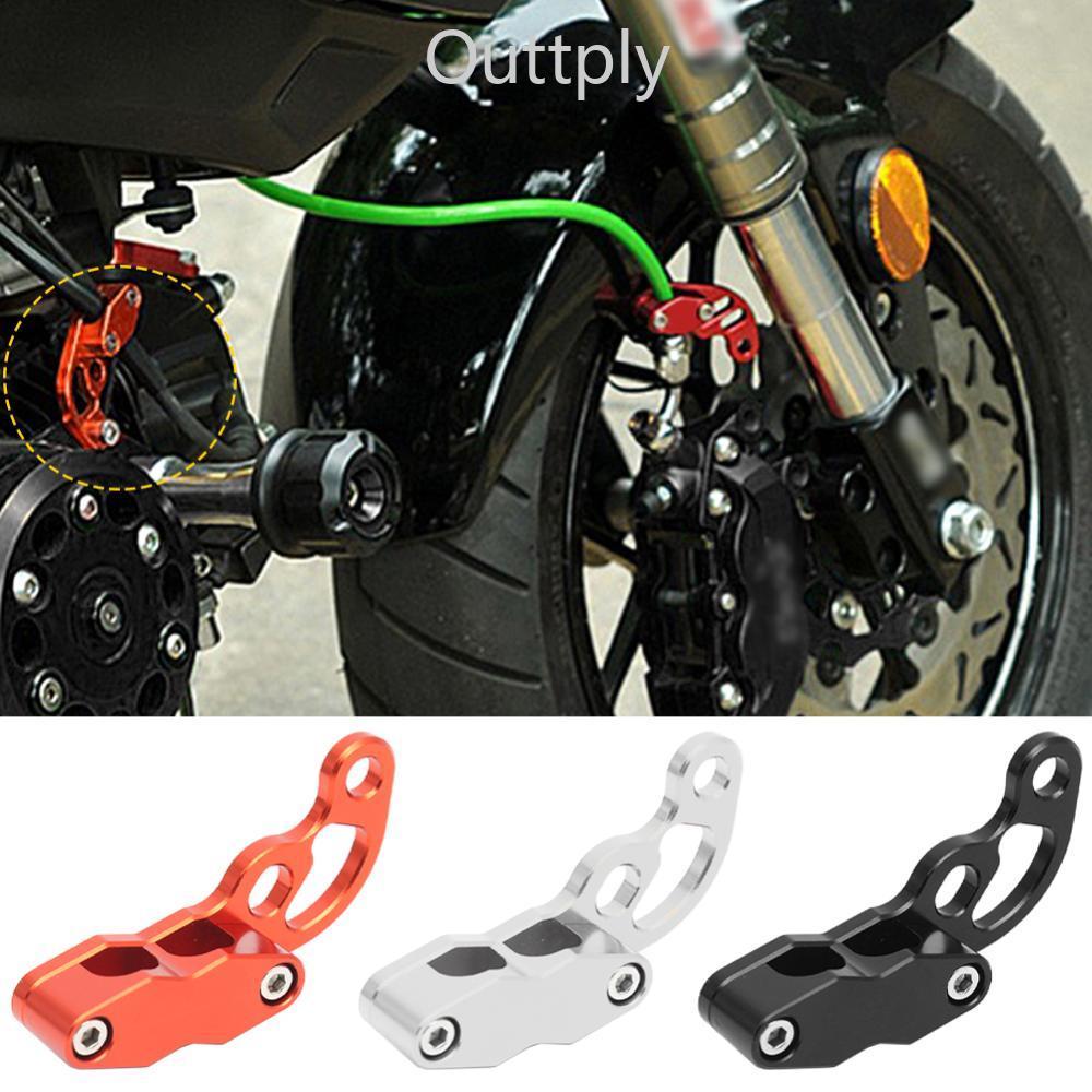 Outtply รถจักรยานยนต์ CNC ด้านหน้า Dual Hole สายเบรคท่อ Clamp สําหรับ YAMAHA MT07 R6 R3 MT 03/07/09 