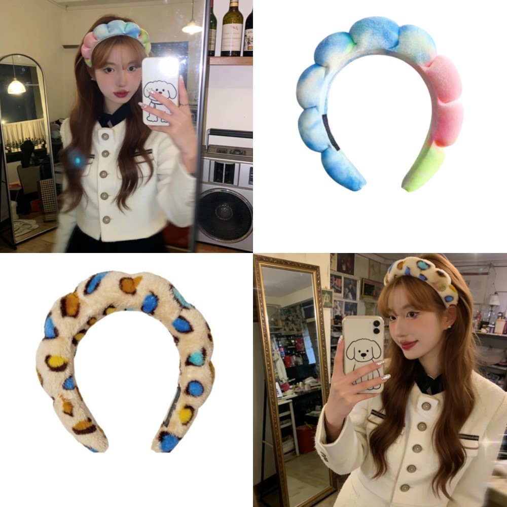 ฟองน้ํา Cloud Headbands High Crown พรีเมี่ยมเทอร์รี่ผ้า Twist Wash Face สายรัดข้อมือสําหรับผู้หญิง – โปรปัง