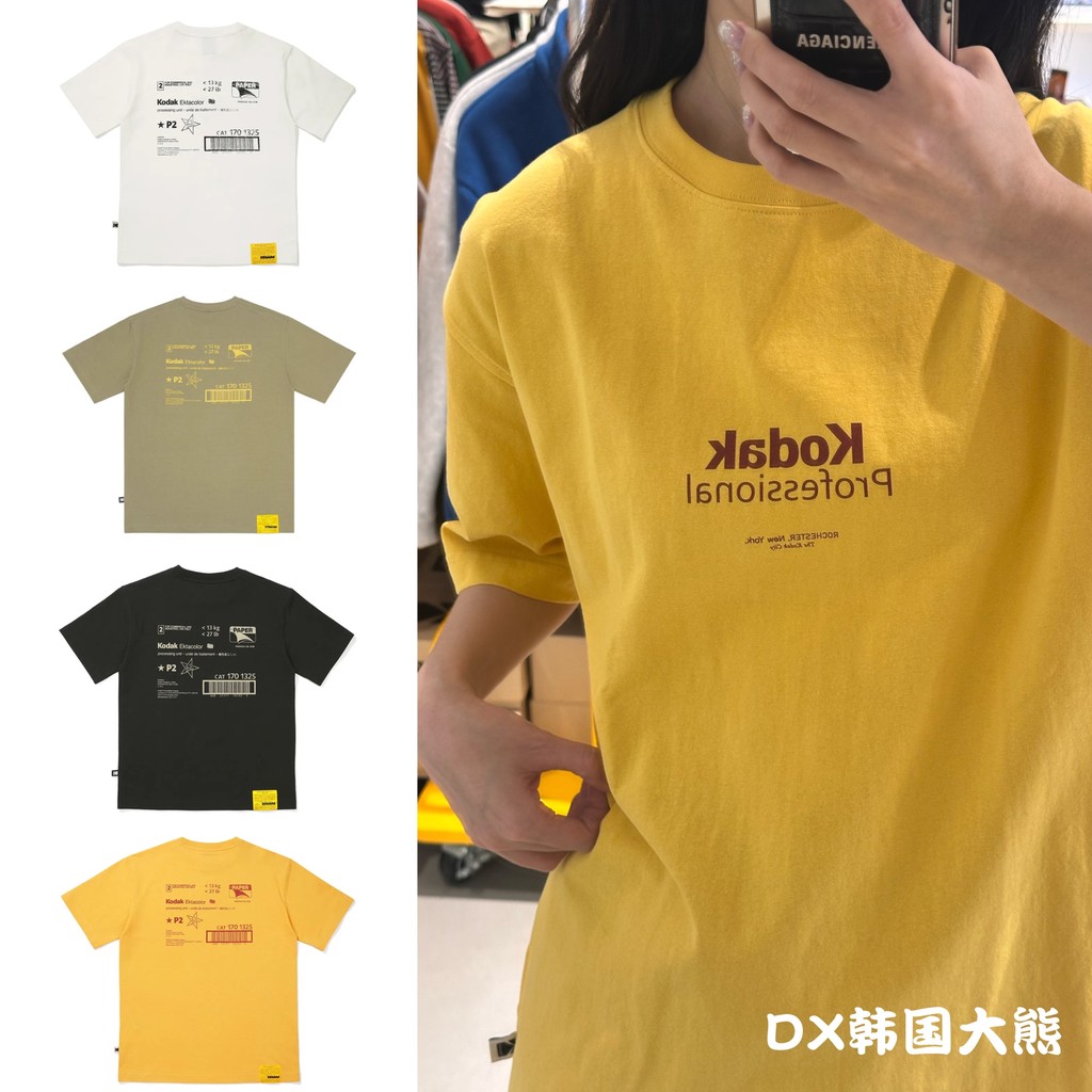 KODAK ใหม่ ผ้าฝ้าย 100% พิมพ์โลโก้ คุณภาพสูง เสื้อยืดแขนสั้น.Basic Casual สำหรับทั้งชายและหญิง