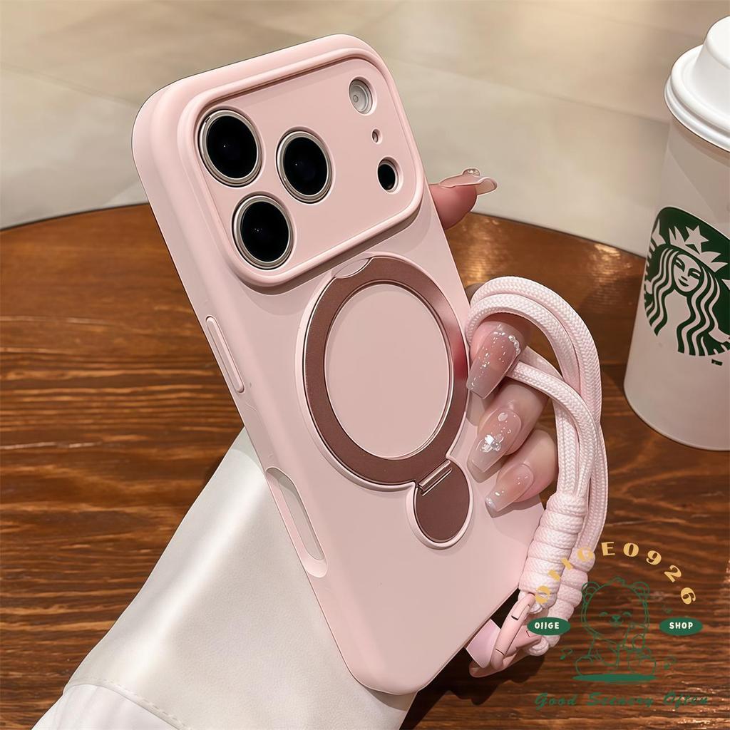 เคส iPhone17 Lanyard liquid 360 Bracketเคสโทรศัพท์แม่เหล็กIphone17 Pro Max 16 15 14 13 เคสสําหรับiPhoneเคสซิลิโคนSoft shell TPUกันกระแทก
