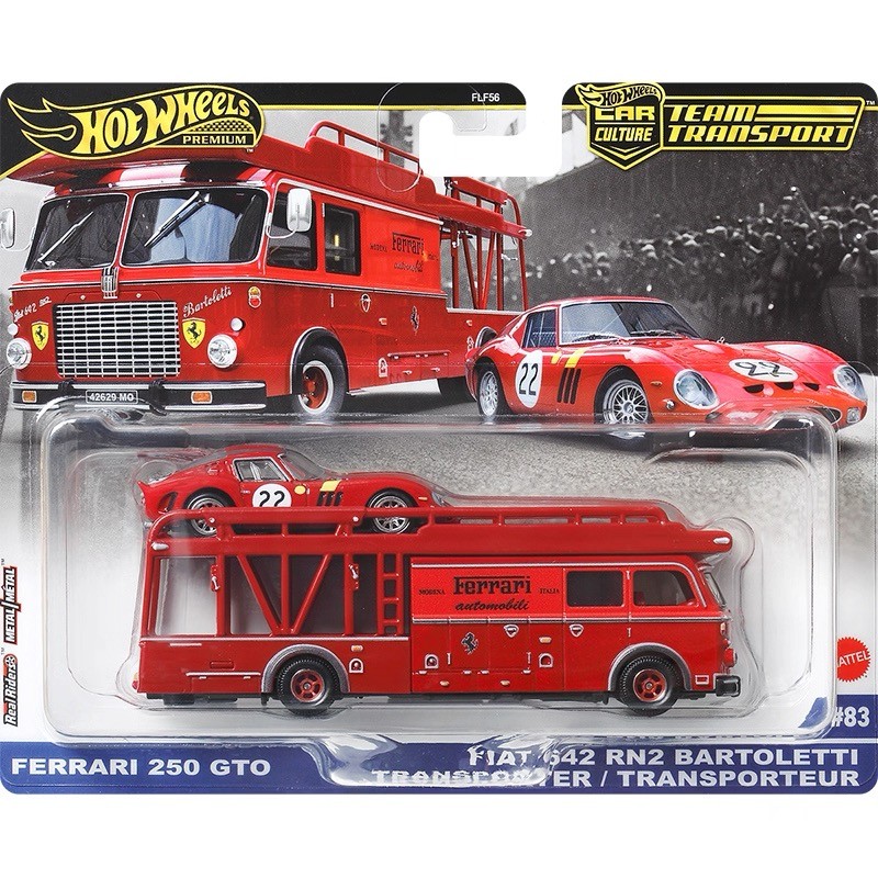 ล้อร้อน FLF56 Racing Transporter Ferrari 250GTO Fiat 642 hotwheels