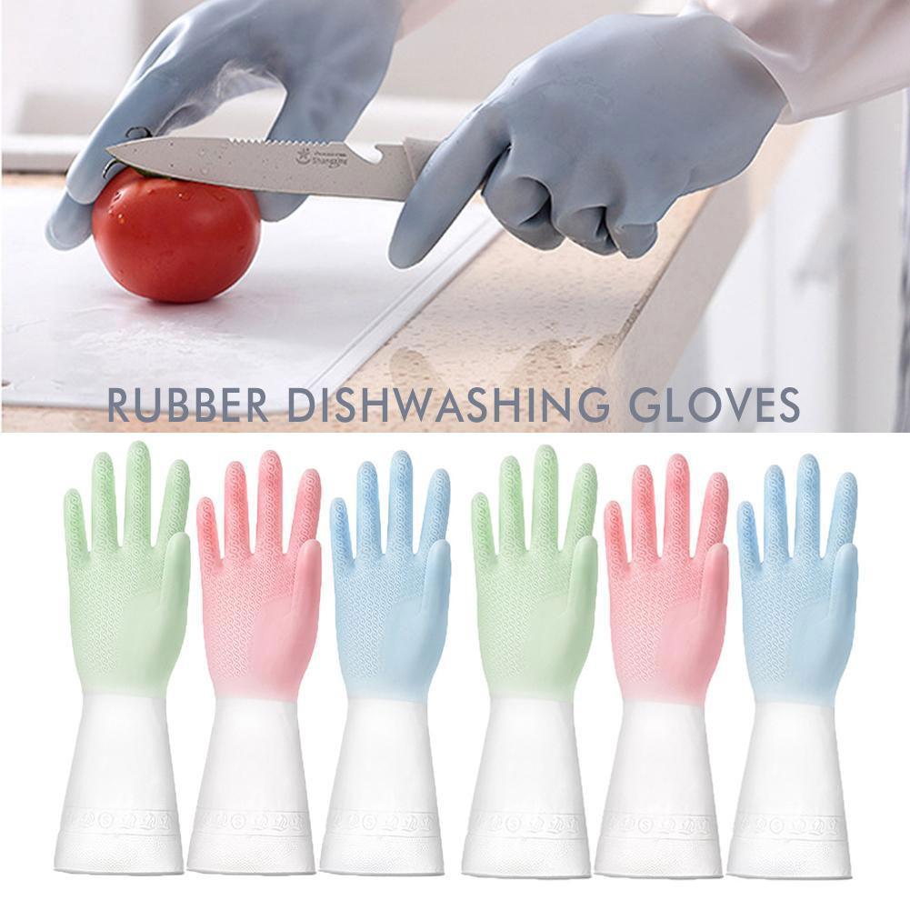 Home Gradient ถุงมือทําความสะอาดในครัวเรือนห้องครัวขยายถุงมือกันน้ําและทนทาน Y1j9