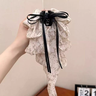 โบว์ริบบิ้นติดผม อารมณ์ดอกไม้ สไตล์ใหม่สำหรับหางม้าและเครื่องประดับผม