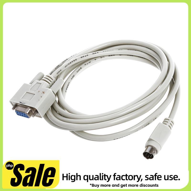 DB9P ถึง 8P Mini Din RS232 ดาวน์โหลดสายสีขาว 8.2 Ft สําหรับ PLC -EH