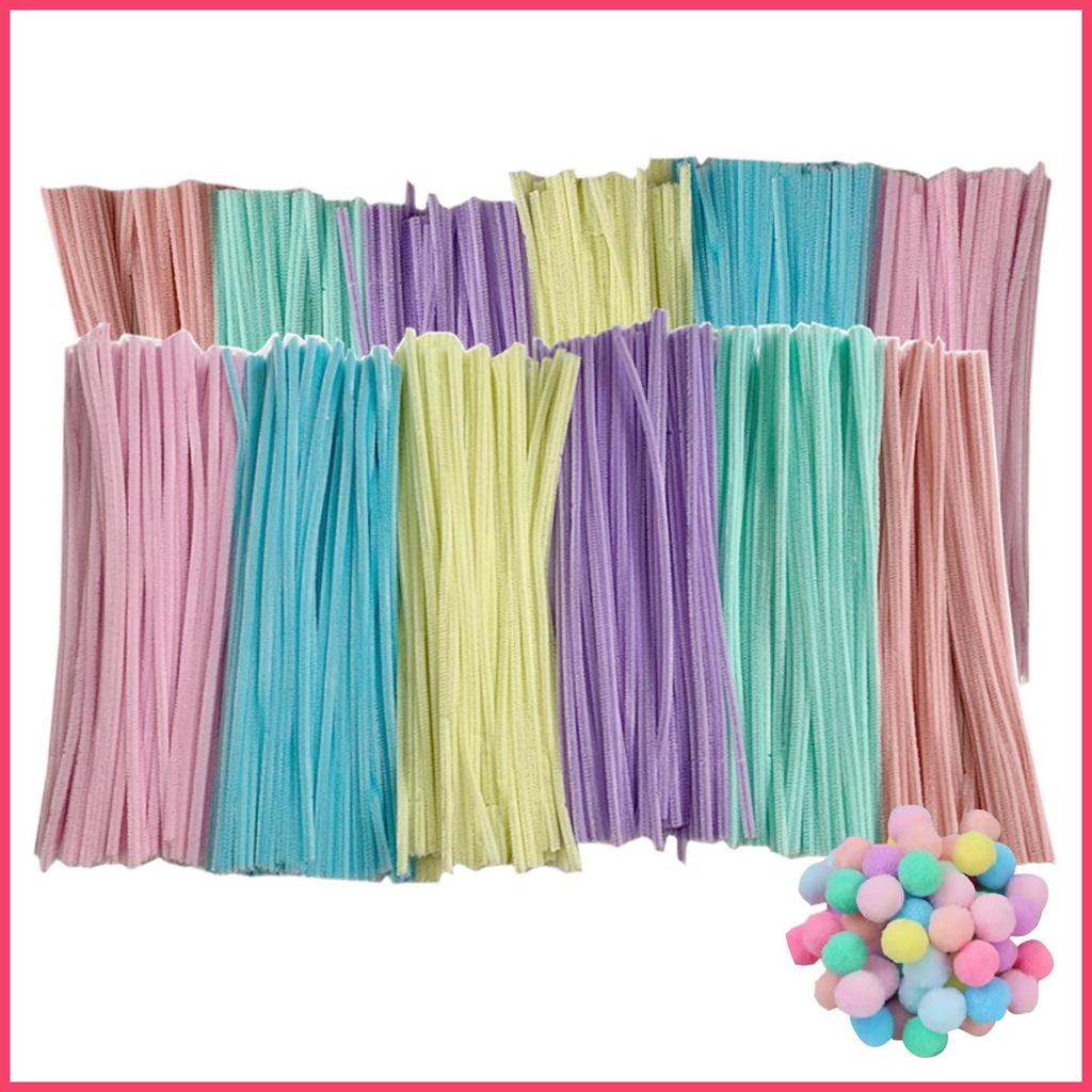 ท่อทําความสะอาด 200X Fuzzy Craft Wire 20X ผมลูกบิด Stick สําหรับช่อดอกไม้สัตว์ฮาโลวีน mueadauph