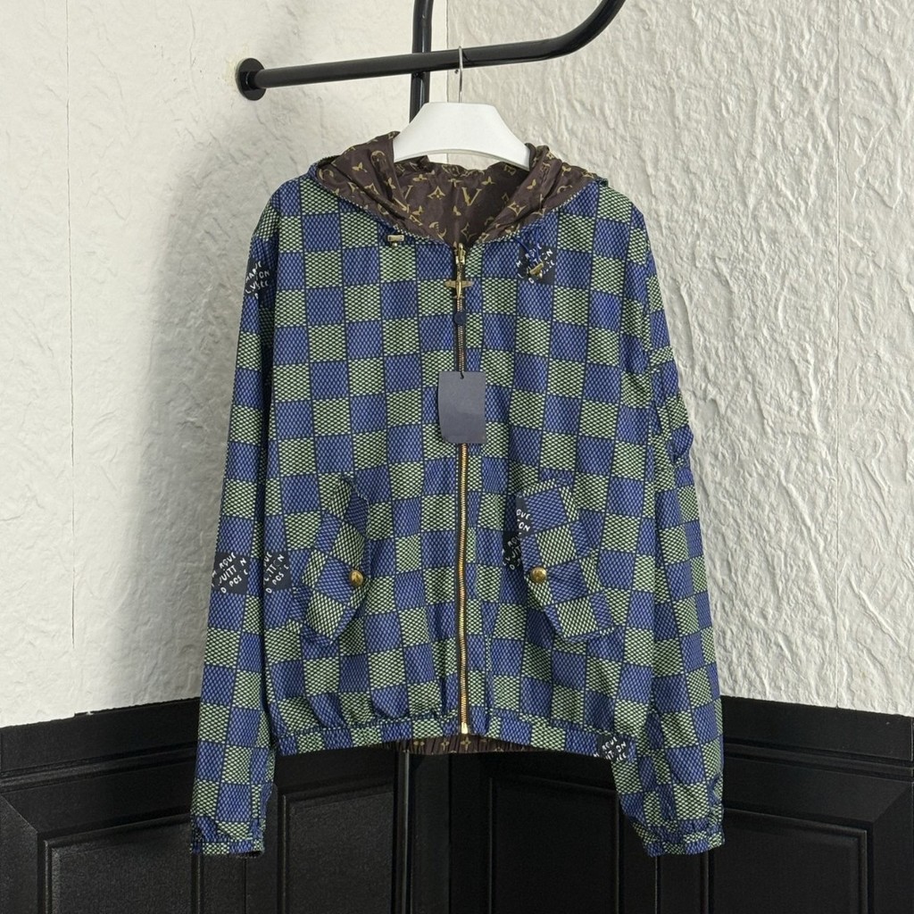 R9AC LO**V 25SS Autumn and Winter New Checkered Reversible Nylon Jacket