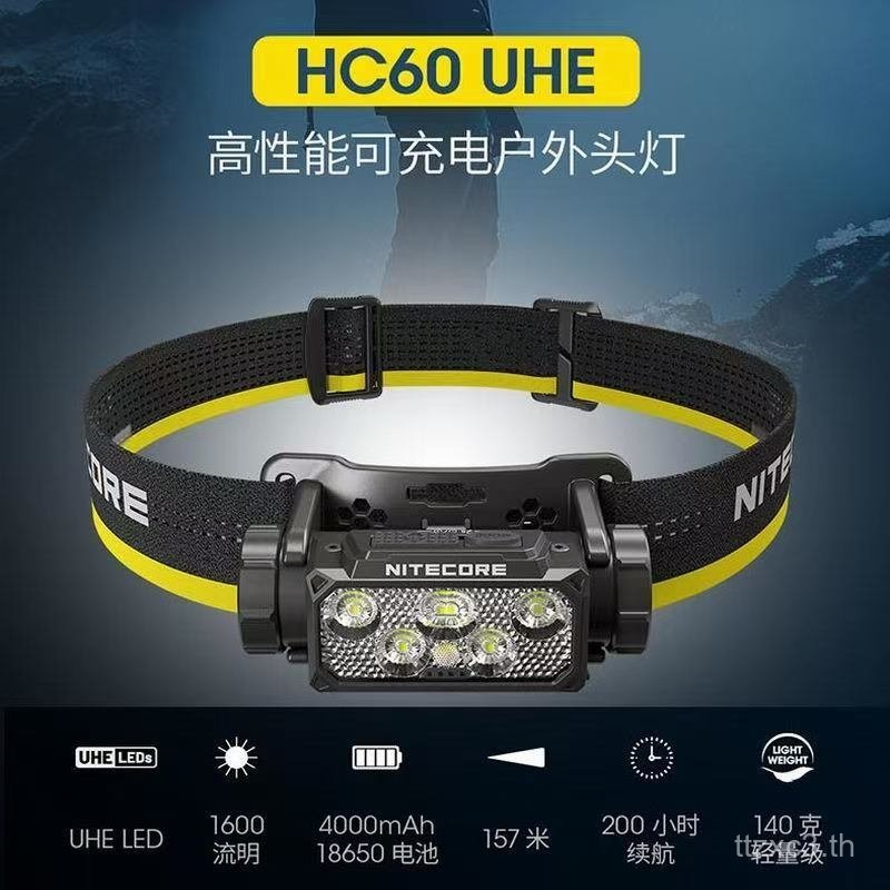 NITECORE HC60 UHE ไฟฉายชาร์จไฟได้ สำหรับการเดินป่า ปีนเขา และข้ามประเทศ พร้อมเทคโนโลยีพิเศษ 1TDX