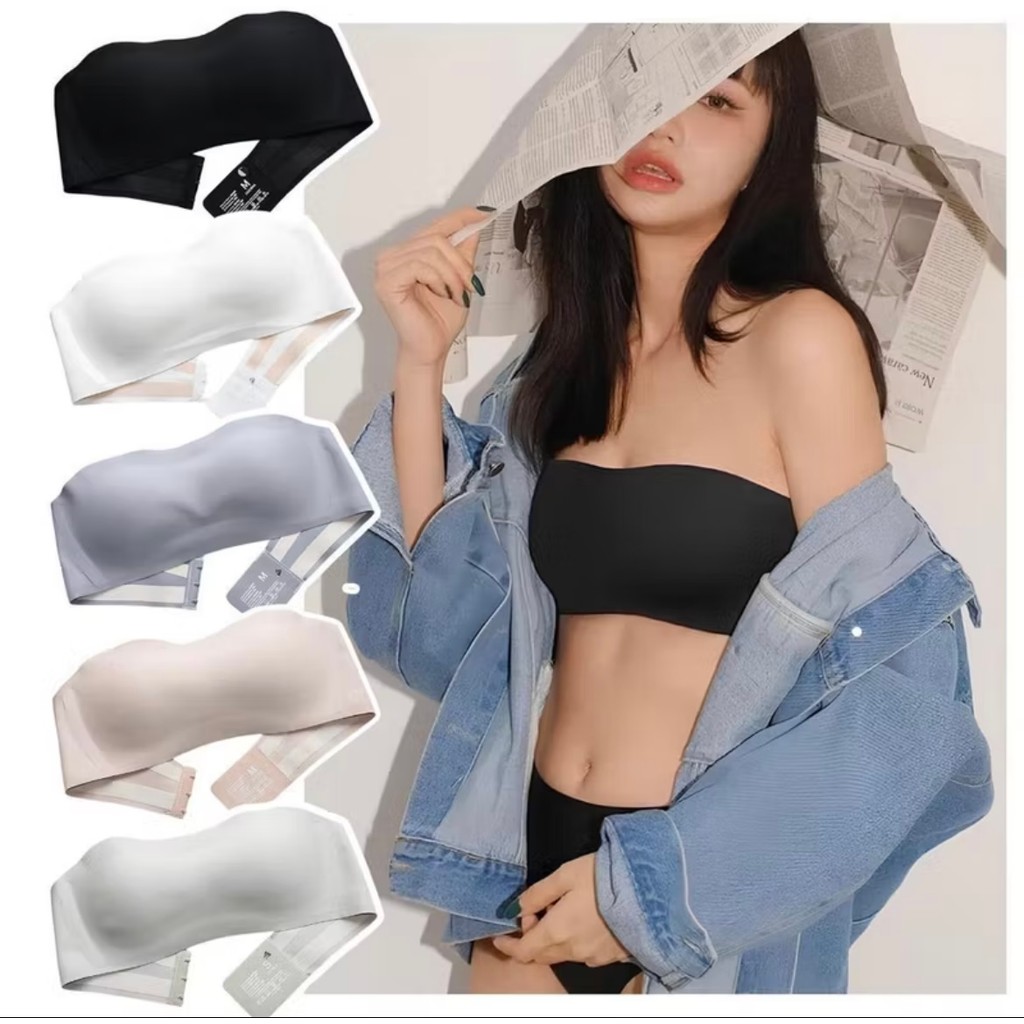 Lace & Bliss🌸Bra【2in1เทพ】เสื้อในผู้หญิง บราเกาะอก สายถอดได้ บราเซ็กซี่ครึ่งคัพ ไร้โครง บราไร้สาย แบบบาง b06