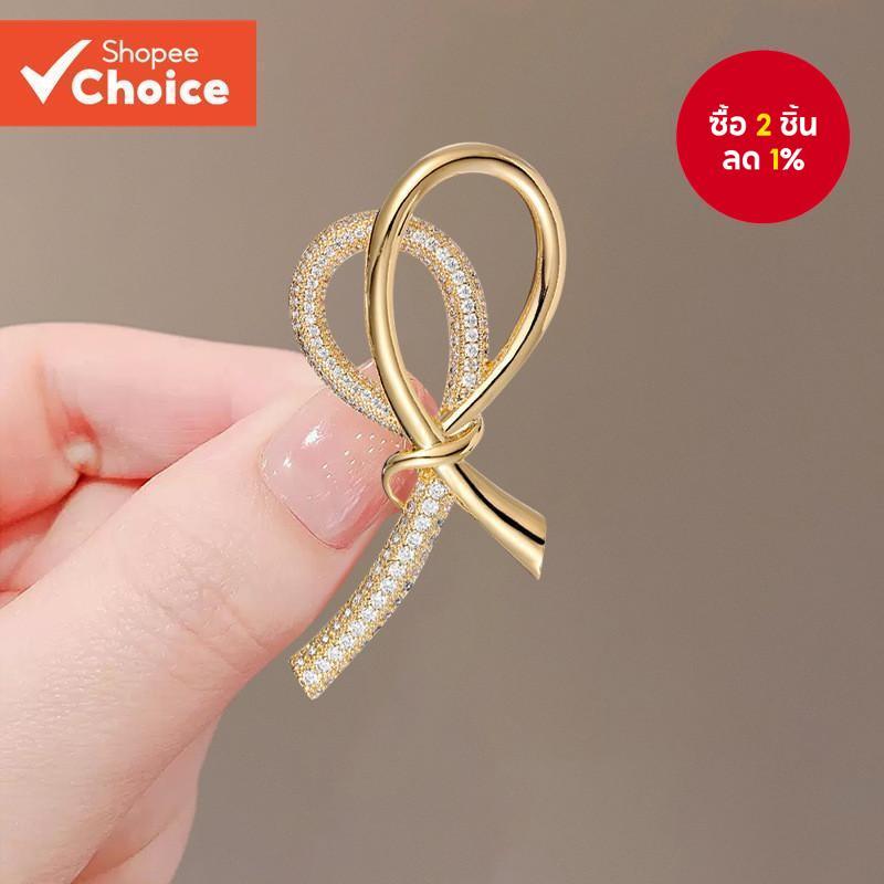 เข็มกลัดหรูหรา-เข็มกลัดโบว์ พลอยเทียม สง่างาม,คลิปป้องกันช่องว่างโลหะผสมสําหรับชุดเดรสและเสื้อ