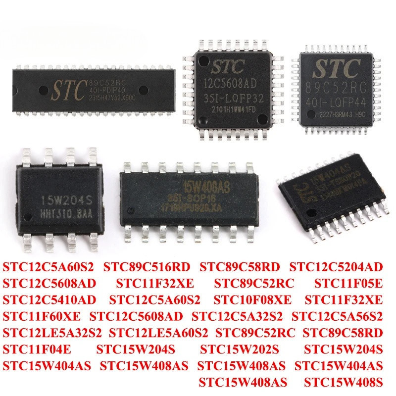 1-20 ชิ้น STC89C58RD STC12C5A60S2 STC89C516RD STC89C52RC STC12C5608AD STC89C52RC STC15W204S STC408AS