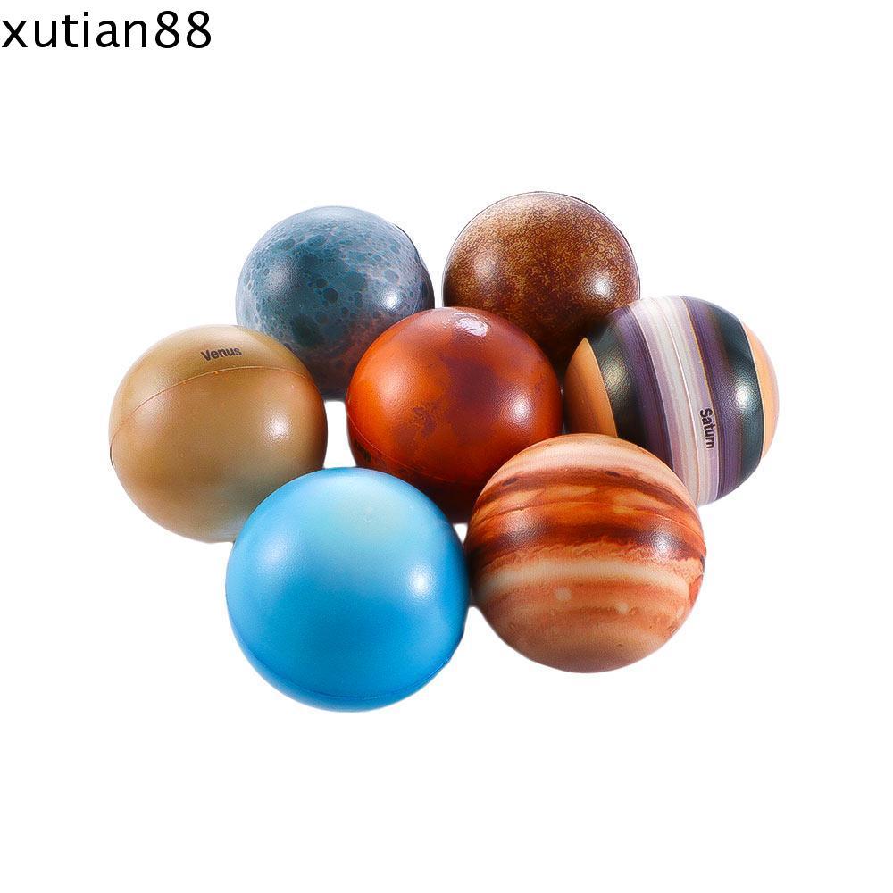 XUTIAN88HH Moon Star Ball 6.3 ซม.ของเล่นเพื่อการศึกษา Bouncy Ball ฟองน้ําบอลระบบพลังงานแสงอาทิตย์ควา