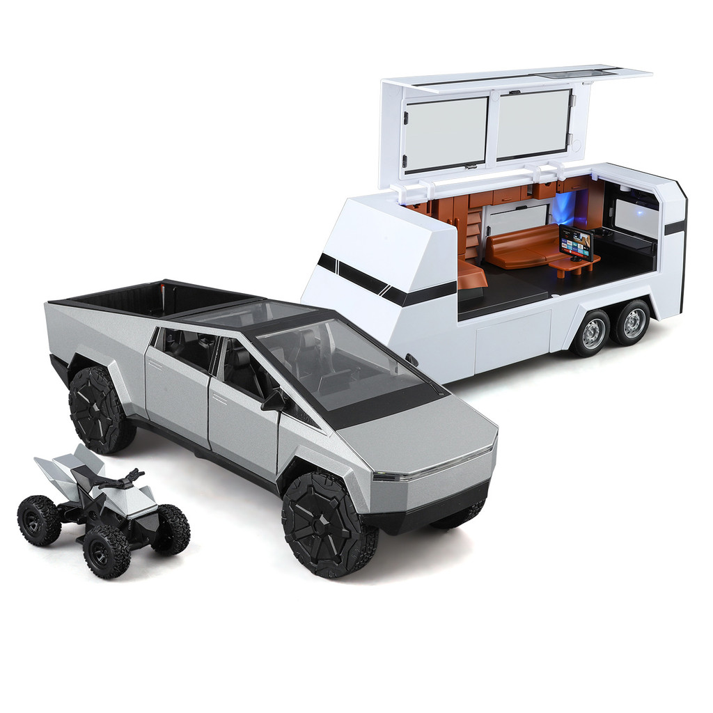 FYJW 1/24 ใหม่ Howdy C2468 รถกระบะ RV รถรุ่นจําลอง Camper Boy เสียงรถของเล่น