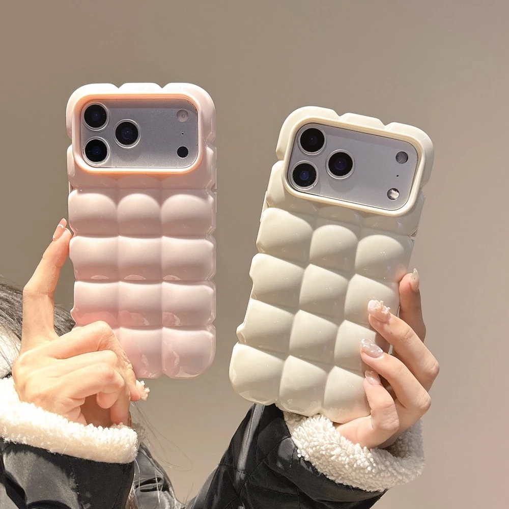 สีทึบ Cube เหมาะสําหรับ Apple 17Promax เคสโทรศัพท์ iPhone 16/15/14/13 Anti Drop Soft Case