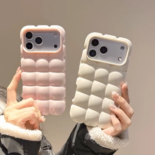 สีทึบ Cube เหมาะสําหรับ Apple 17Promax เคสโทรศัพท์ iPhone 16/15/14/13 Anti Drop Soft Case