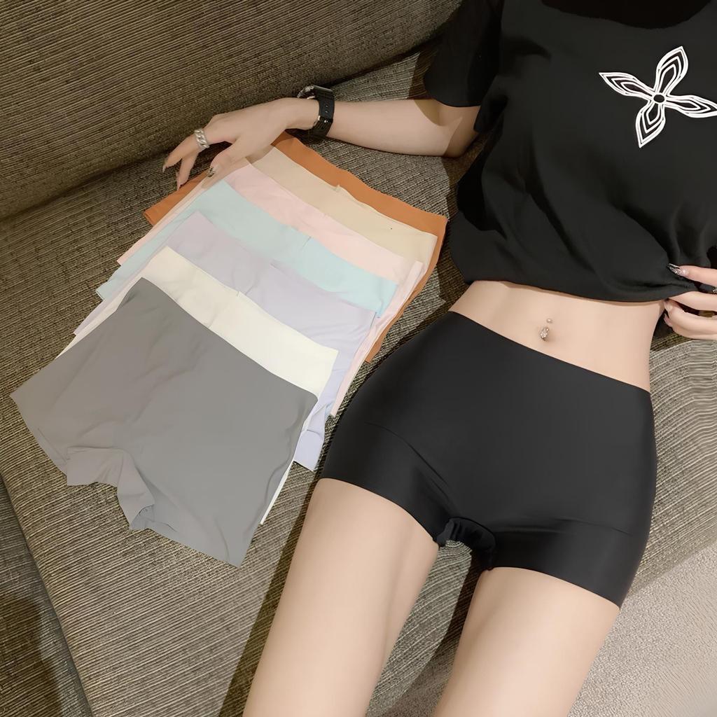 กางเกงซับในผู้หญิง แพ็ค 1/3 ตัว ขาสั้น Seamless ผ้าไหมน้ำแข็ง ใส่สบาย ระบายอากาศดี เป้าซับ2ชั้น กางเกงในผู้หญิง