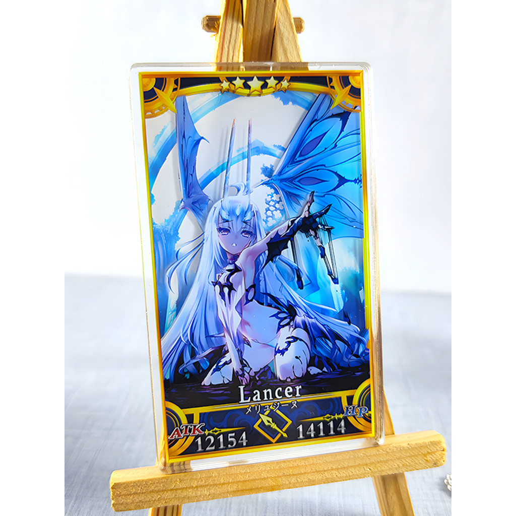 FGO/Fate Destiny Crown ตําแหน่งการออกแบบอะคริลิคหลายชั้นเครื่องประดับสามมิติพวงกุญแจ Morgan Ober